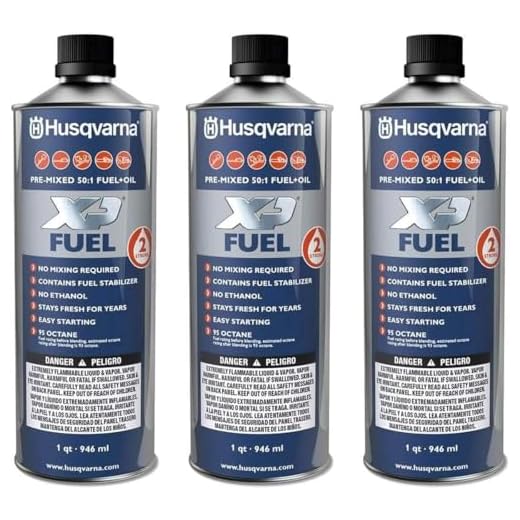 Husqvarna XP Pre-Mixed Fuel and Engine Oil Quart (3 Pack),Blue