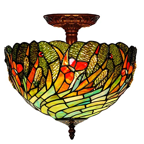 Plafond en vitrail papillon luminaire chic en verre véritable pour couloir élégant