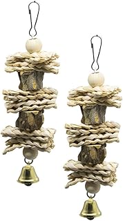 Mipcase 2 Pçs Brinquedos De Calopsita Brinquedos Para Mastigar Gaiola De Pássaros Poleiros Pendurados Para Papagaios Brinquedo De Folha De Papagaio Brinquedos De Papagaio Pendurados