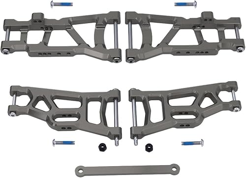 Hobbypark 4 piezas Brazos de suspensión delantera y trasera de aluminio A-Arms y barra de acoplamiento para 1/10 Traxxas Slash 2WD Piezas de