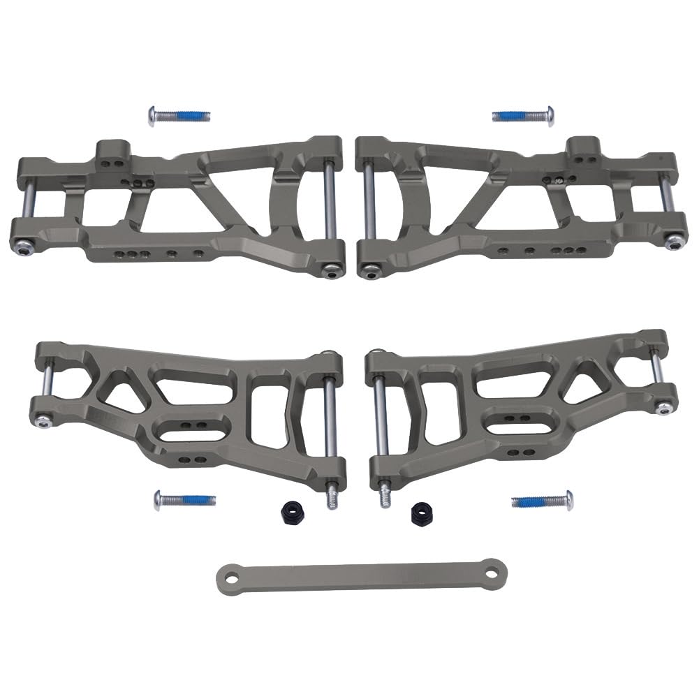 Hobbypark 4PCS Aluminum Front and Rear Suspension A-Arms & Tie Bar for 1/10 Traxxas Slash 2WD Upgrade Parts Hop Ups Replace 2555 3631 Anodized