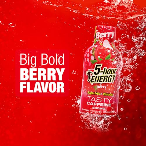Image of 5-hour ENERGY BERRY Flavor, 20 Count, 1.93 Fl Oz Energy Shot, Extra Strength, Amino Acids, B Vitamins, Sugar Free and Zero Calories