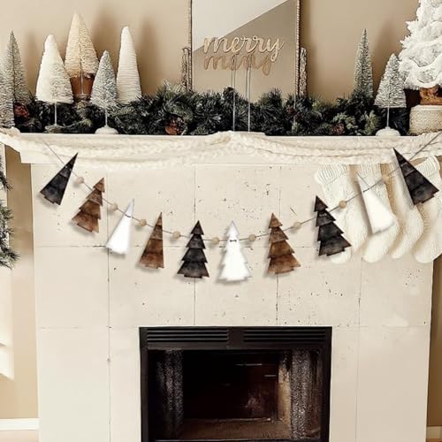 Cinnvoice 8.2ft Brown Christmas Beads Garland Wooden Christmas Tr...