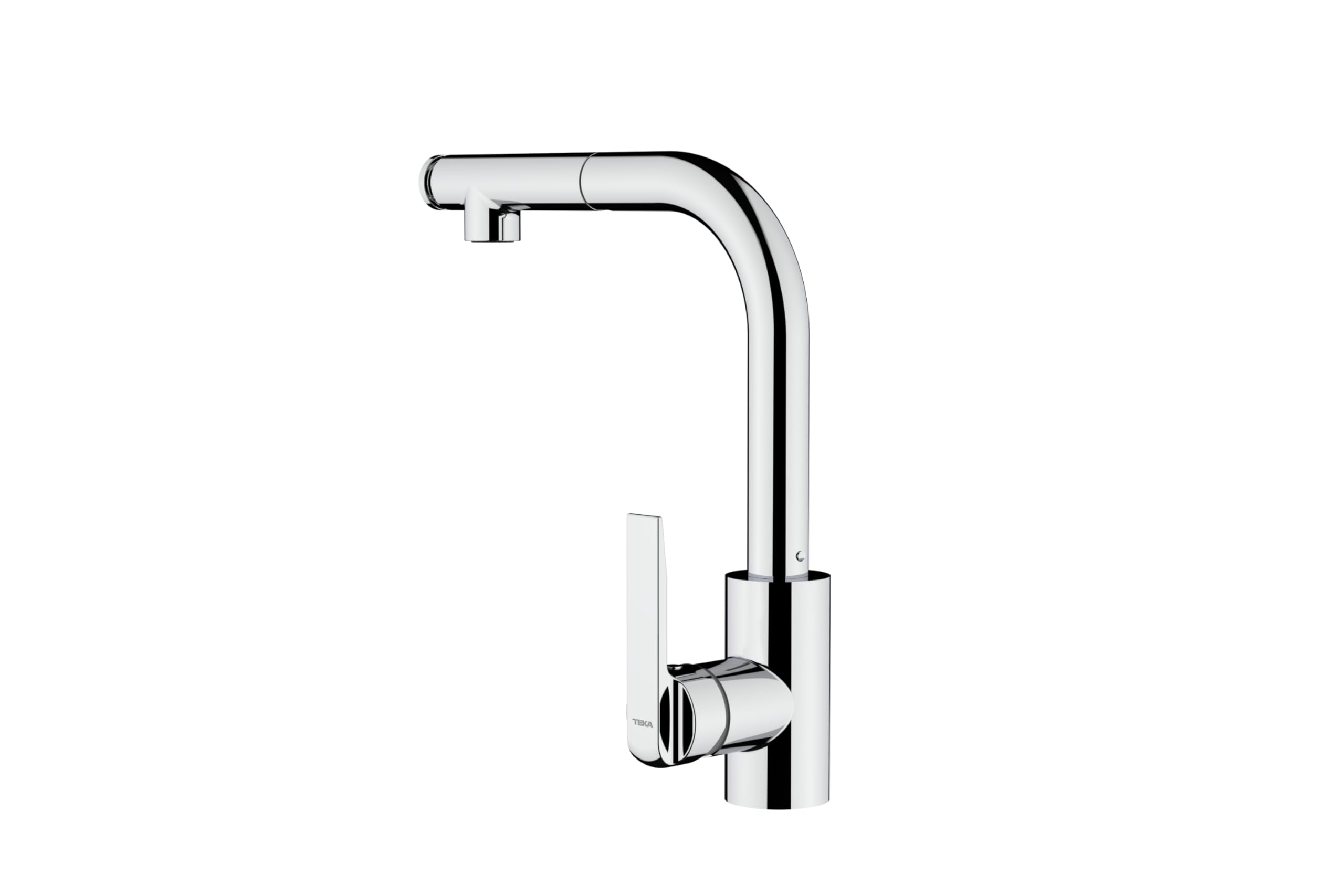 TEKA Grifo de Cocina Monomando, Caño Alto Giratorio, Maneral Extraíble con Fijación Magnética, Aireador Anticalcáreo, Latiguillos Flexibles 3/8", Cromo, Modelo IN 938 PLUS