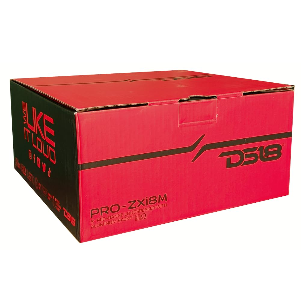 KIT SET PER DS 18 PRO-ZXi8M 1 midrange altoparlante da 20 cm 200 mm 8" di diametro, 350 watt rms 700 watt max, 8 ohm, sensibilità 99 db spl, feste, per casa, 1 pezzo + adesivo omaggio