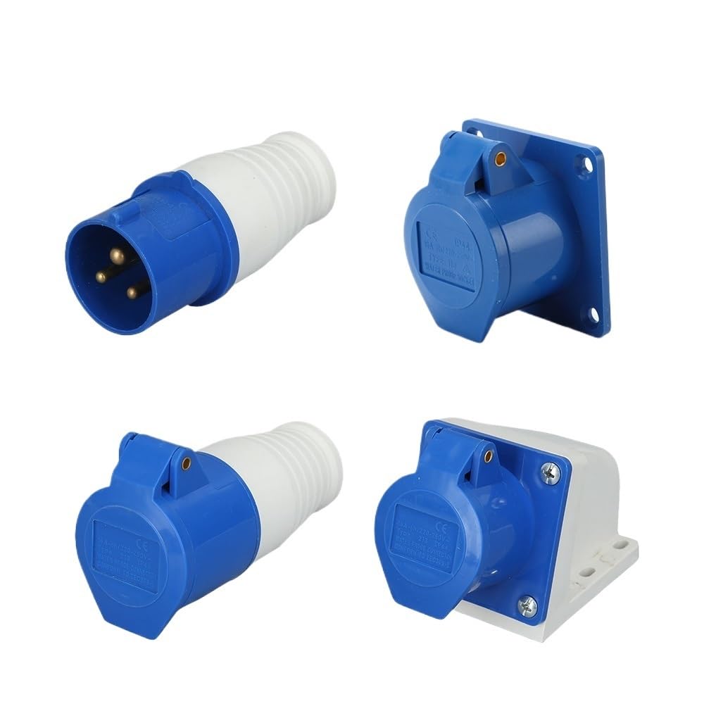 1PCS 32A 3Pin 2P+E Electrical Wire Cable Outdoor Waterproof Connector Industrial & Sockets 220V-240V IP44 Junction Box(223)