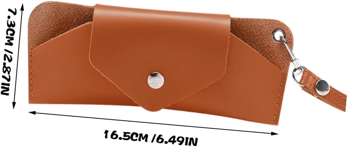 Portable Hanging Glasses Pouch Eyeglass Case Outdoor Storage Bag with Neck Strap Coffee Brown Lightweight Eyewear Accessory for Travel and Daily Use image 2