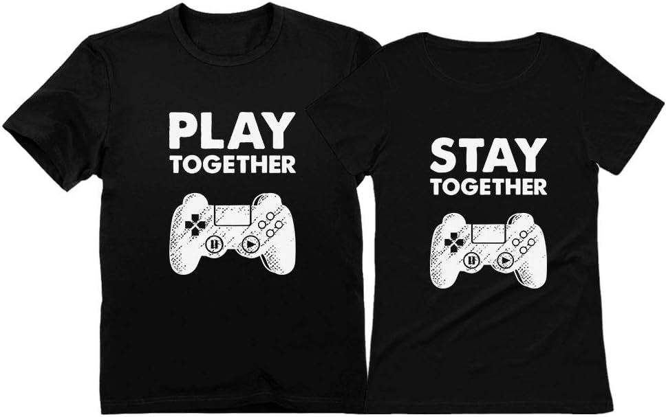 Tstars Matching Couples Shirts Play Together Stay Together Funny Gamer Tshirt Valentine