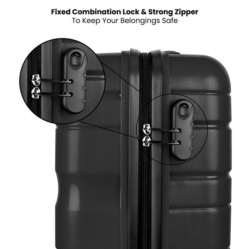 Image of TRAVELBUDDY Infinity 58 CM Cabin Hard Case Tourist Travel Luggage | Lightweight 4 Spinner Wheels Luggage | Suitcase | Cabin Trolley Bag | Small - Black | 5 Year Warranty