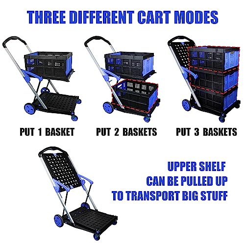Apoxcon MSG-99G-2 Shopping Cart With 2 Storage Crates thumb #6