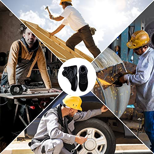 Jousen Men Work Boots Suede Leather Mid Height Waterproof Steel Toe Industrial Construction Mens Boots (Amy8134 Black 12) #TOP5