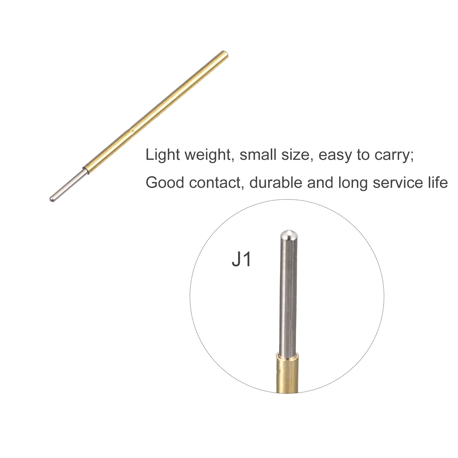 sourcing map Ressort Test Sonde Broche 20pcs 0,48mm Pointe 16,5mm pour PCB Carte Test Contact
