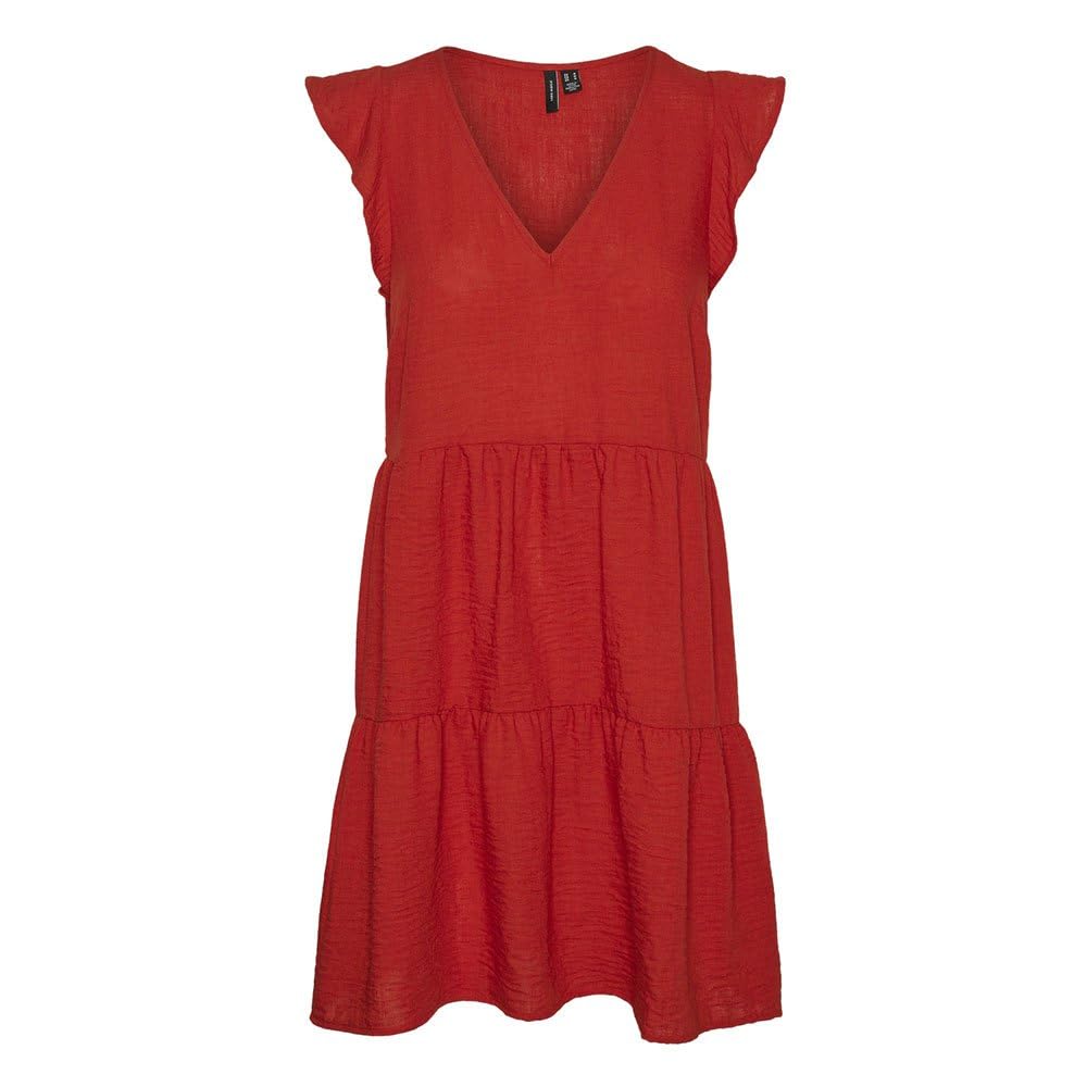 VERO MODA Kita Sleeveless Midi Dress XS Red