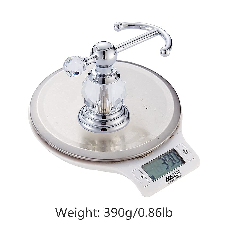 WOLIBEER Kristall-Badezimmer-Zubehör, Chrom, 61 cm, Handtuchstangen-Set, poliertes Messing, Toilettenpapierhalter, Handtuchring, Kleiderhaken, Badezimmer-Hardware, 4 Stück, Wandmontage