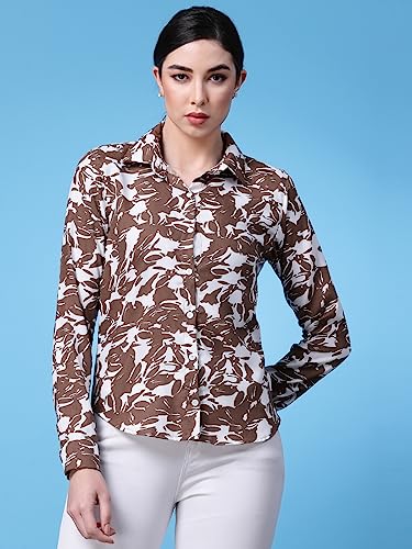 Image of OOMPH! Women's Cotton Regular Fit Floral Button Down Shirt