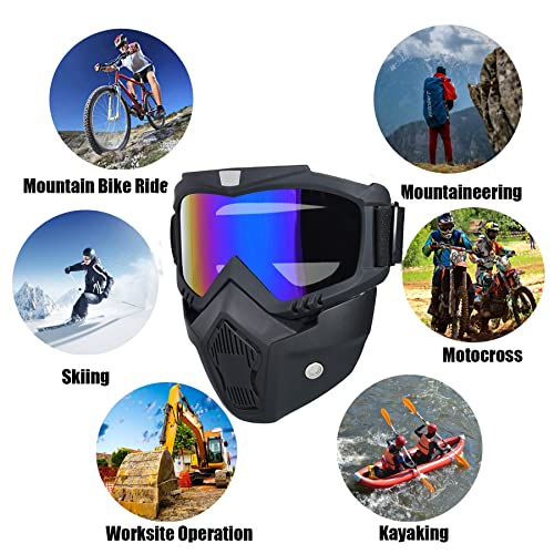Image of Paintball Mask Anti Fog,Tactical Full Face Mask Ski Mask Goggles Detachable Adjustable,Motorcycle Riding Face Protection