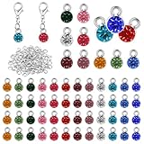 Vin Beauty 120 Pieces Birthstone Crystal Charms for Jewelry Making, Handmade DIY Bracelet Crystal Birthstone Beads Bling Round Charms Earrings Accessory Enamel for Jewelry Making