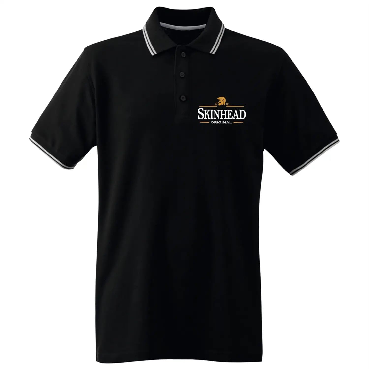Tribal T-Shirts Skinhead Original Tipped Polo Shirt - Oi Oi Moonstomp T-Shirt XXL Black