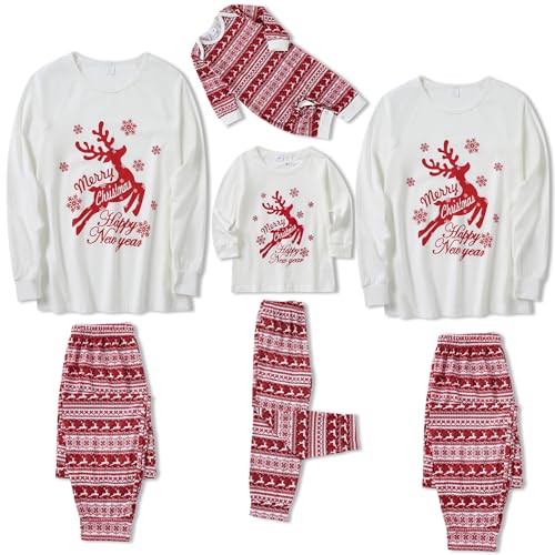 SANMIO Family Christmas Pajamas Matching Sets Moose Plaid Xmas Pjs Family Couples Kids Baby Women Men Sleepwear