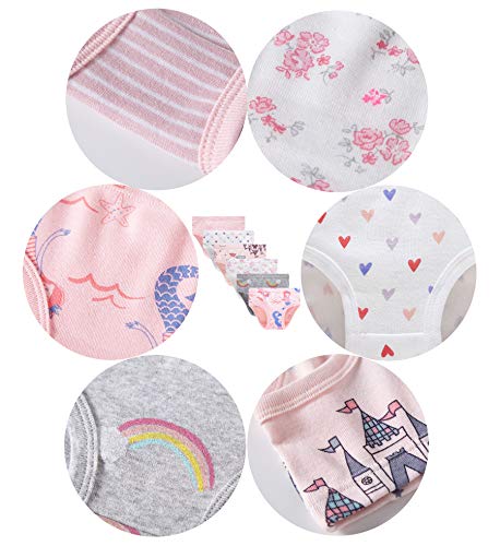 Family Feeling Little Girls Underwears Toddler Soft 100% Cotton Panties Little Girls' Undies Assorted Underwear (Pack Of 6) Size 4 5 #TOP1