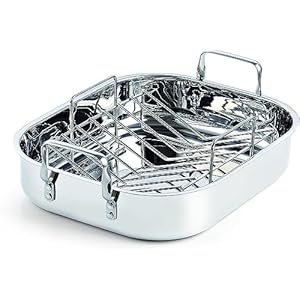 Cooks Standard 14-Inch by 12-Inch Stainless Steel Roaster with Rack, Rectangular
