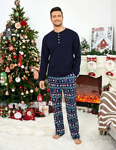 Ekouaer Family Christmas Pajamas Matching Sets Womens Mens Pjs Long Sleeve Sleepwear Holiday Lounge Sets