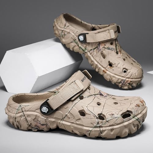 Image of SECHRITE Men's Clogs Athletic Sports Outdoor Sandals Water Beach Shoes Slippers Sandals Lightweight Comfortable Breathable with Adjustable Back Strap