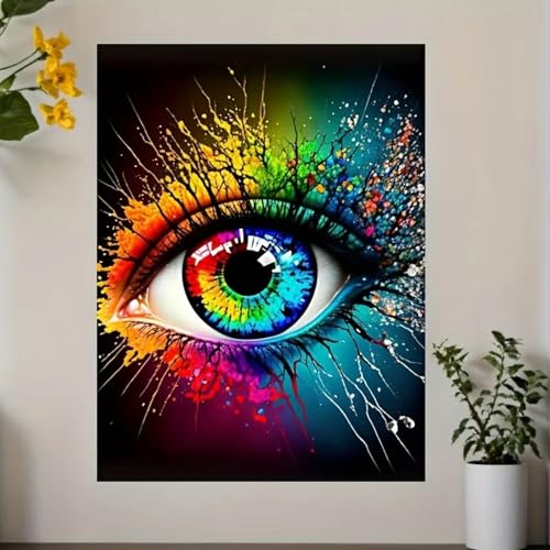 Tableau œil coloré XINBAO toile artistique encadrée 70x100 cm design haut de gamme