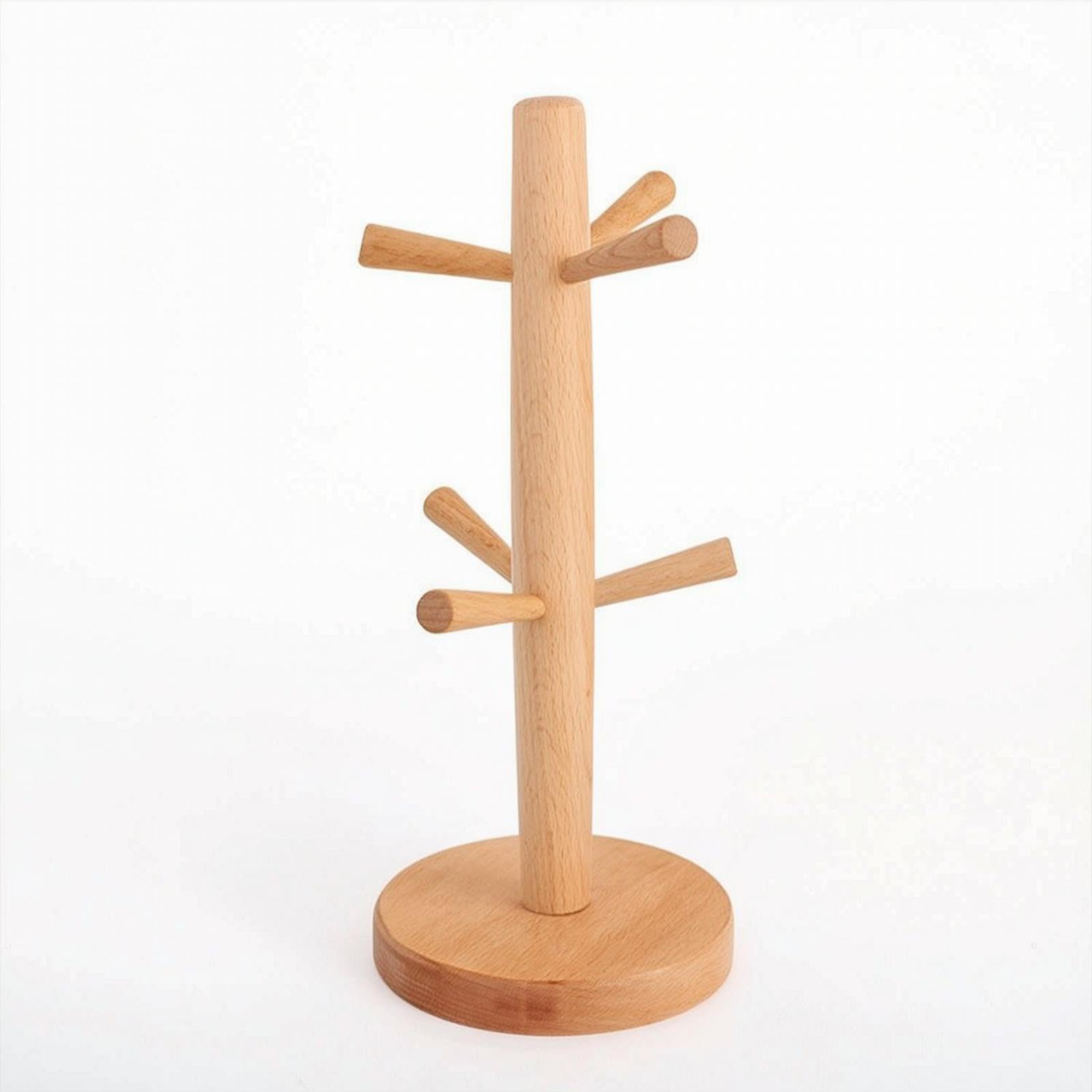 Key Organizer with Peg Arms Freestanding Key Holder Upright for Entryway, Hallway, Bedside Table 6-claw Round Base-image-29