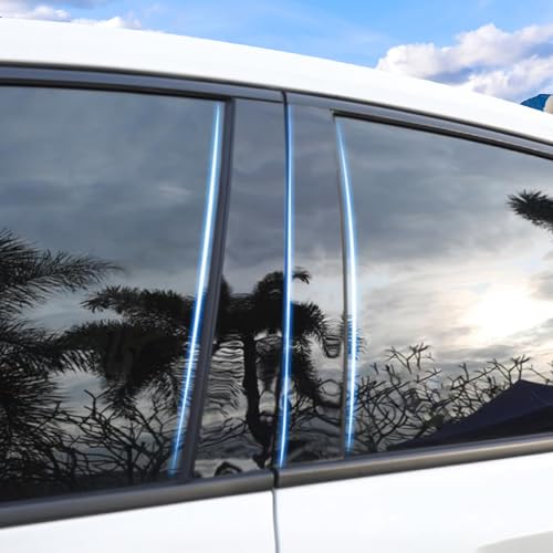 BoxCheer Door Window Pillar Accessories Fit for Mercedes-Benz C-Class W204 2008 2009 2010 2011 2012 2013 2014 Car Door Pillar Trim Strip Cover,B/C-Pillar Trim Anti-Scratch 6pcs - Bright Black