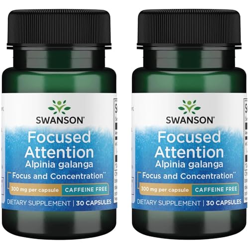 Image of Swanson Focused Attention Alpinia Galanga - Caffeine-Free 300 mg 30 Caps (2 Pack)