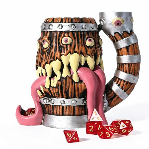 Luazuri Dice Tower Mug DND Dice Rolling Tower with 7 PCS Dice Set