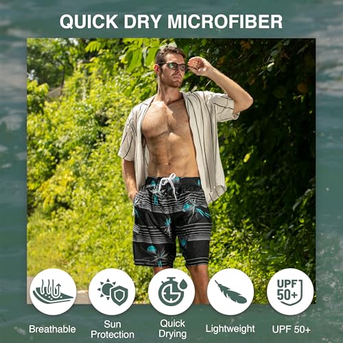 Image of Kanu Surf Men's Big Viper Extended Size Stripe Swim Trunk