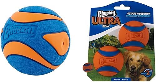 Chuckit! ChuckIt! - Juguete para perro de bola ultra chirriante, grande (3 pulgadas), 1 paquete y ChuckIt! Ultra Ball, mediano (paquete de 2) Chuckit! ChuckIt! - Juguete para perro de bola ultra chirriante, grande (3 pulgadas), 1 paquete y ChuckIt! Ultra Ball, mediano (paquete de 2)
