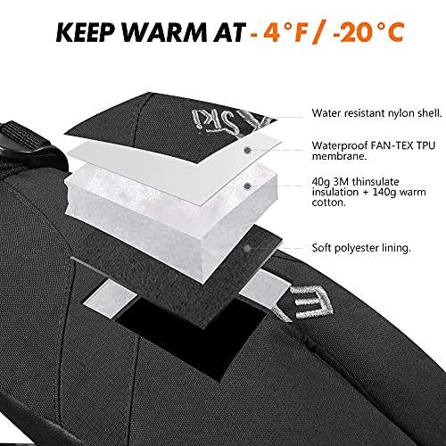 Exski SP-EXSKII2-L-1 Waterproof Winter 3-Finger Ski Gloves Warm Insulated Snow Mittens For Cold Weather Snowboard Snowmobile Large thumb #1
