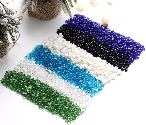 Miniatura 5 de Piedras decorativas, piedras de vidrio, 1 libra aproximadamente 16.23 oz, piedras de cristal de mar irregulares, piedras de cristal artificiales