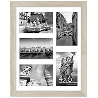 Americanflat 4x6 Collage Picture Frame with Shatter-Resistant Glass - Fits Five 4x6 Photos or Use as One 11x14 Picture Frame - Signature Collection - Collage Frames for Wall Display - Driftwood