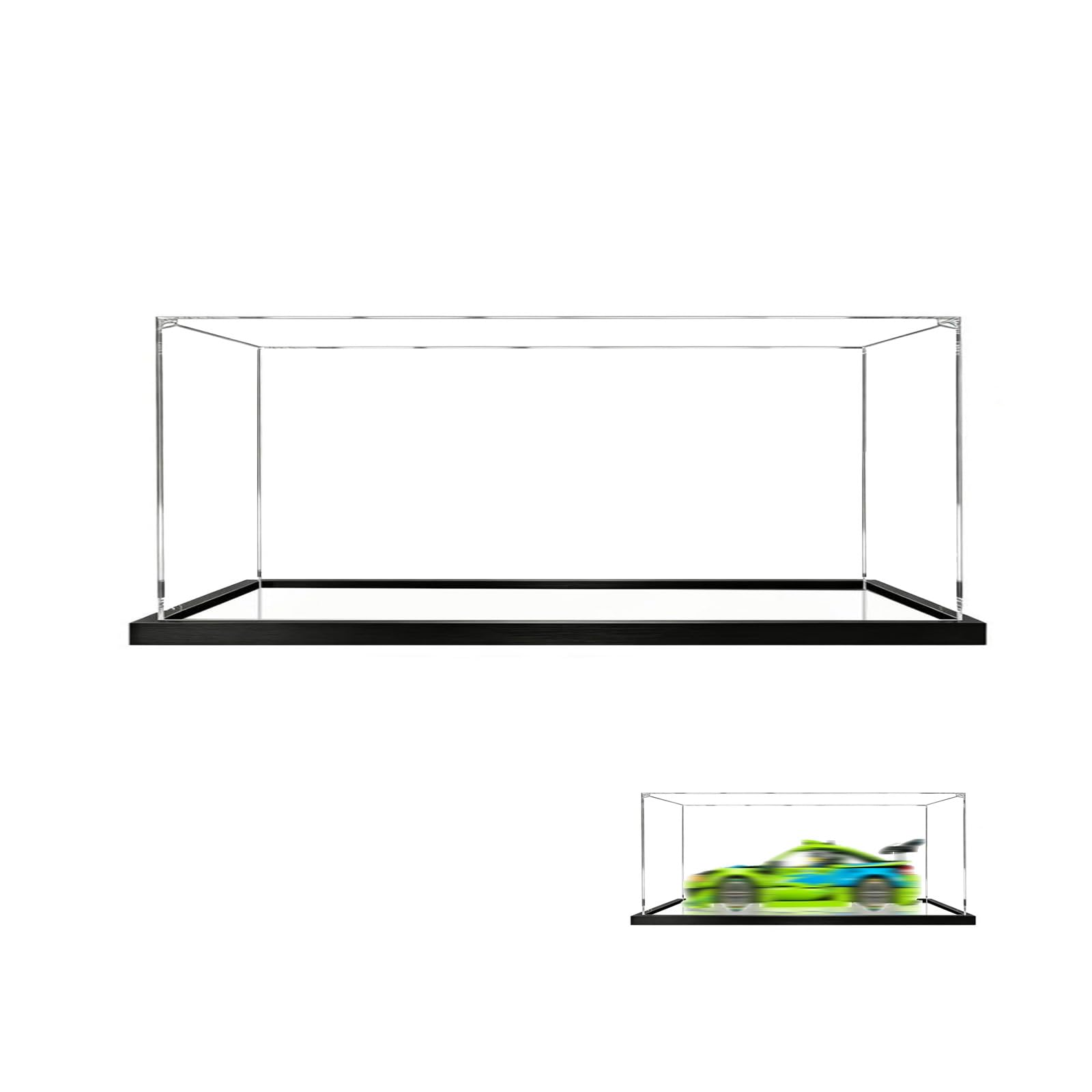 Acrylic Display Case Compatible with Lego 42229 Racing Model, Dustproof Transparent Storage Box, Compatible with Lego 42229 (Model Not Included) (3mm-Mirror base)
