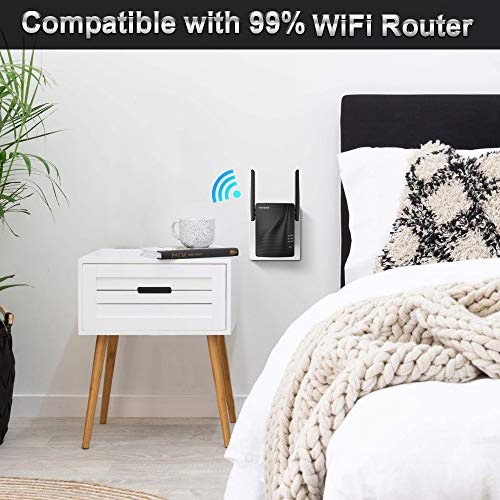 Product Image 1: rockspace 750Mbps WiFi Range Extender (RSD0607)-WiFi Extender Supports Dual-Band with Ethernet Port&WPS Button (Black)