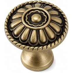 trust4care 9-Pack Antique Brass Kitchen Cabinet Knobs Vintage Drawer Pulls | Victorian Sunflower 1.2
