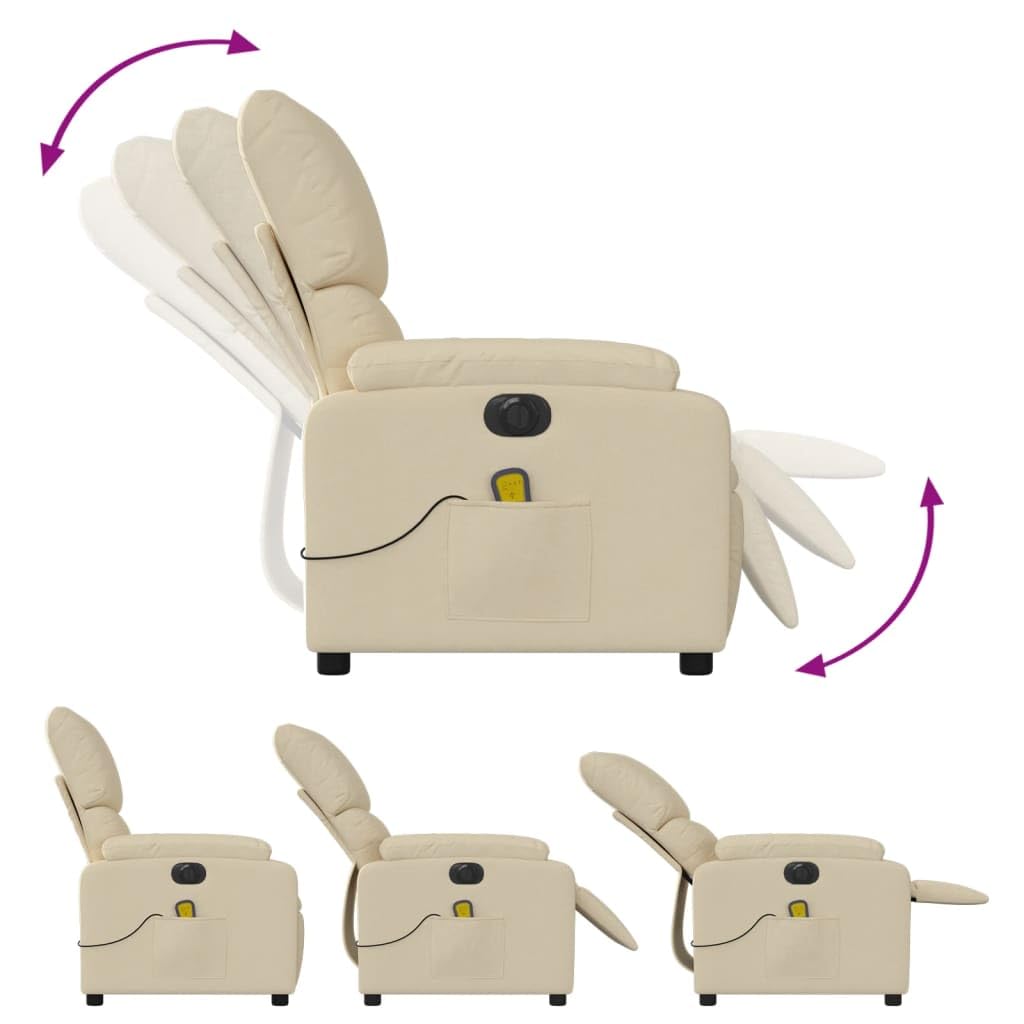 Sillón de Masaje Eléctrico con Mando a Distancia, Funda de Tela Transpirable, Sillón para Salón y Oficina en Casa para Relajarse (Empuje eléctrico hacia atrás)