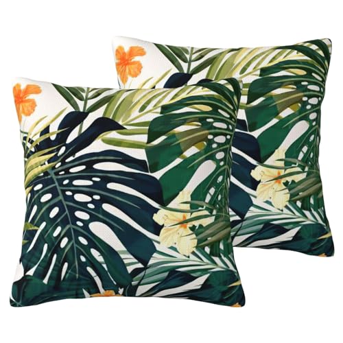 Housse de coussin palmier tropical EdWal décorative lit et canapé