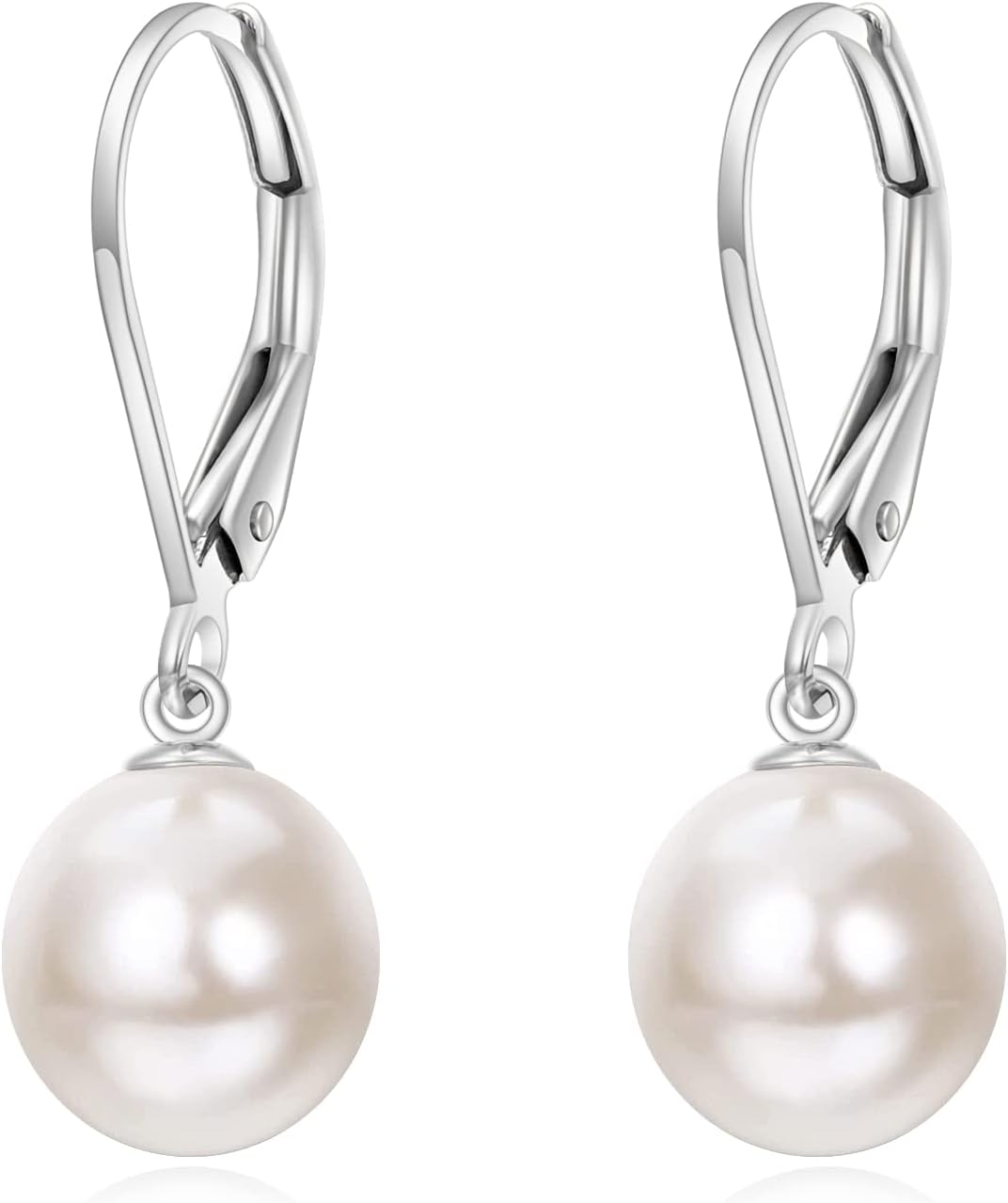 KECHO Real Gold Freshwater Pearl Drop Leverback Earrings for women Bridesmaid Gifts for Her