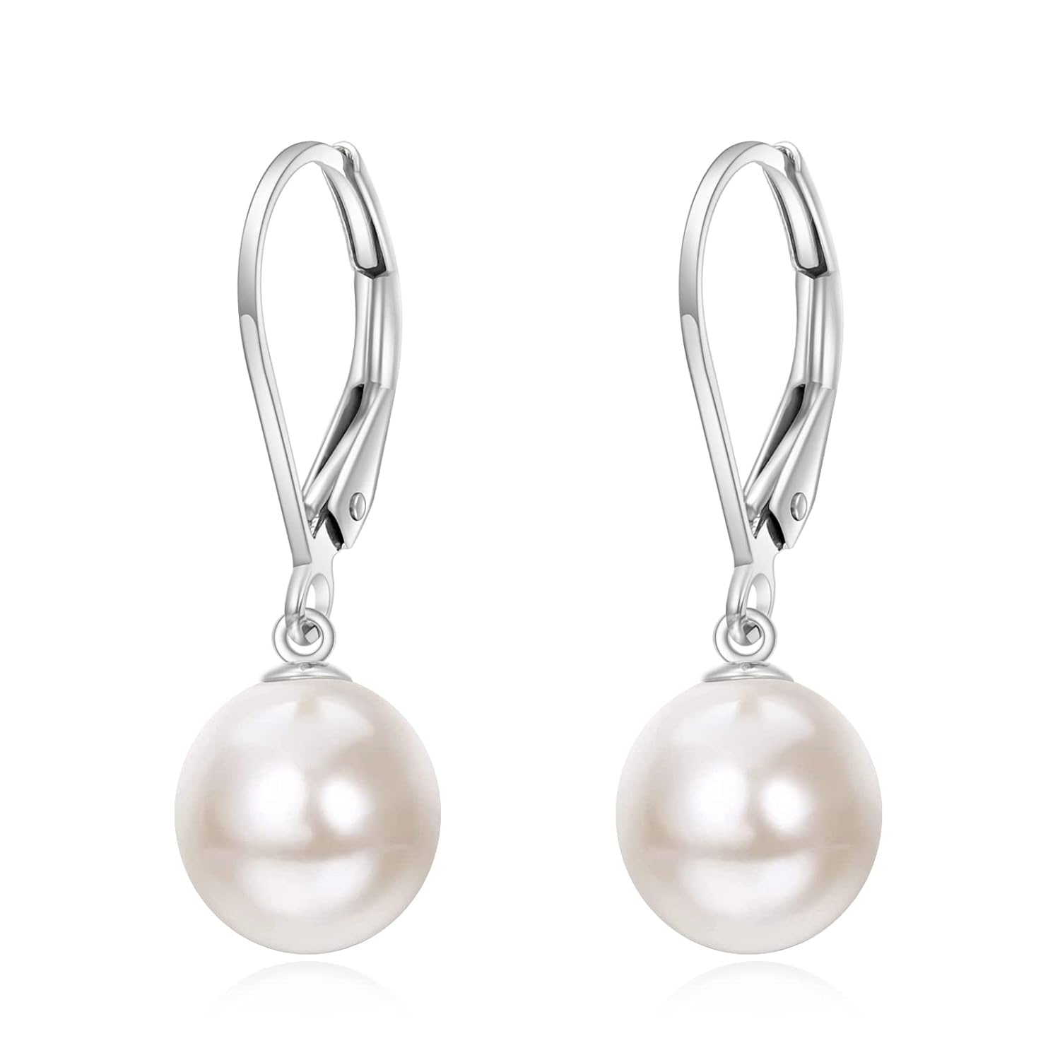 KECHO Real Gold Freshwater Pearl Drop Leverback Earrings for women Bridesmaid Gifts for Her