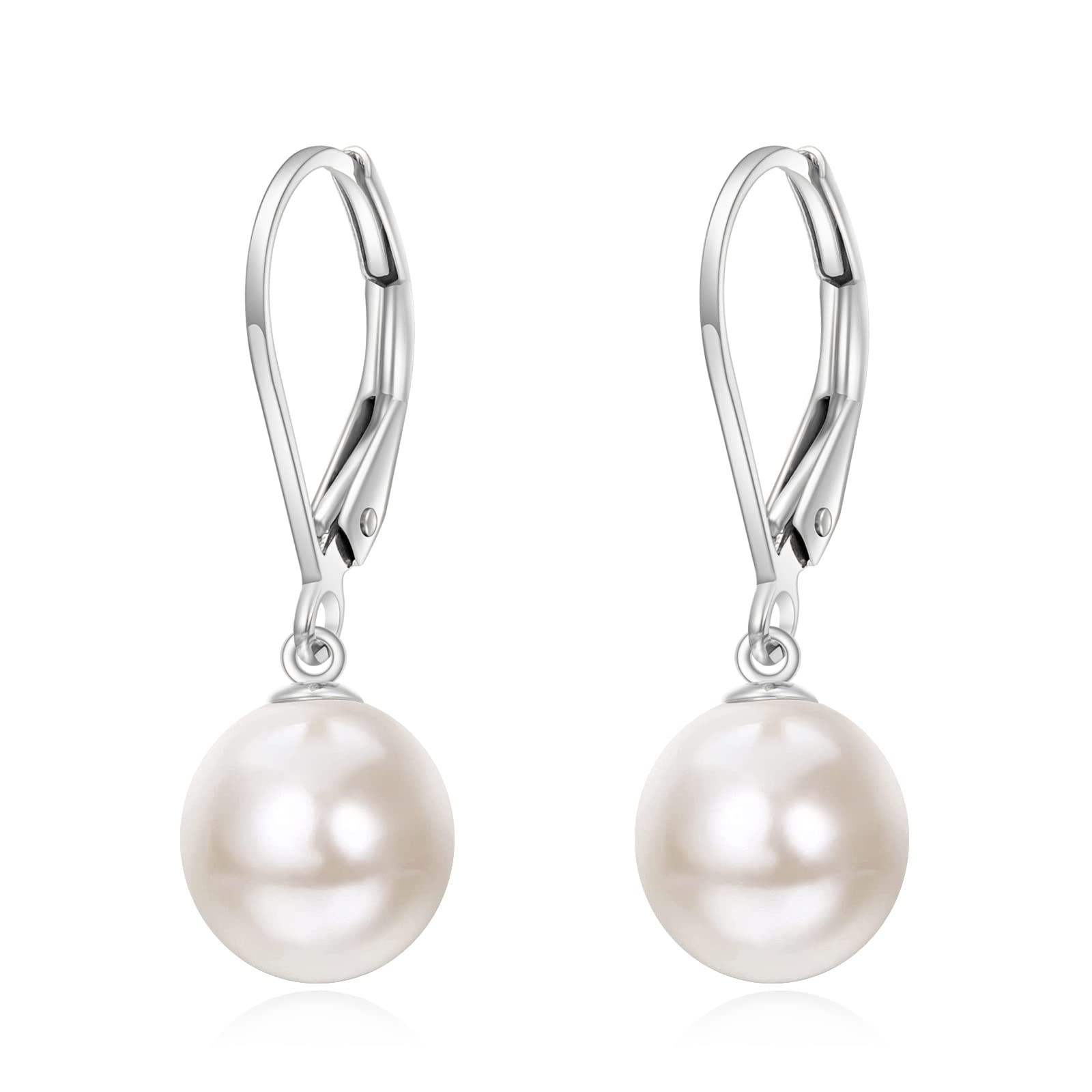 KECHO Real Gold Freshwater Pearl Drop Leverback Earrings for women Bridesmaid Gifts for Her