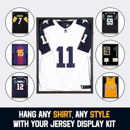 image for GUTAG Jersey Wooden Frame Display Case -Shadow Box with UV Protection 