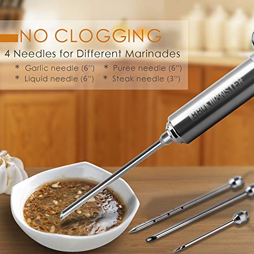 BBQ Monster Meat Injector Syringe Kit with 4 Professional Marinade Injector Needles for BBQ Grill Smoker, Turkey and Brisket; 2-oz Large Capacity, Including Paper User Manual, Recipe E-Book (PDF) - Thumbnail 3
