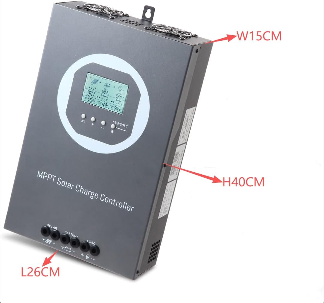 OOYCYOO MPPT Solar Charge Controller with dimensions