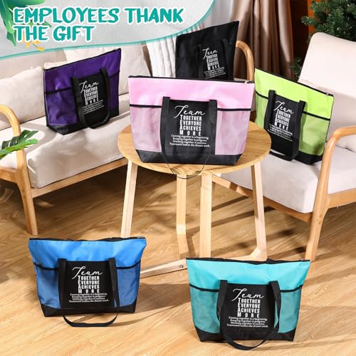 Image of 6 Pcs Team Appreciation Tote Bags Pocket for Women Employee Appreciation Gifts for Nurses Volunteer Cowork