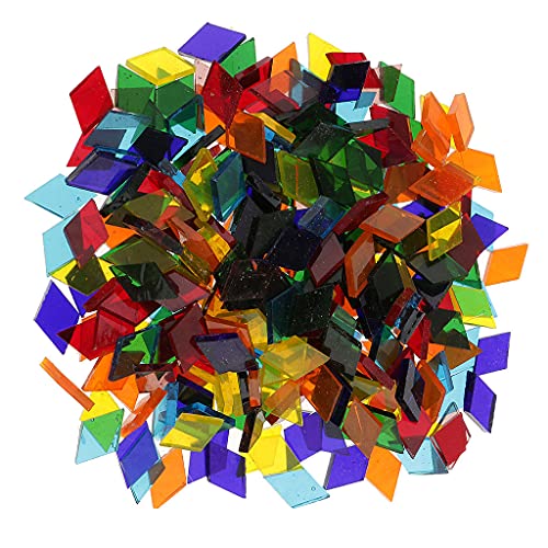 全3種選べる　西洋風　多色　クリア　ガラス　モザイクタイル　芸術　手作り　カラフル - 菱形